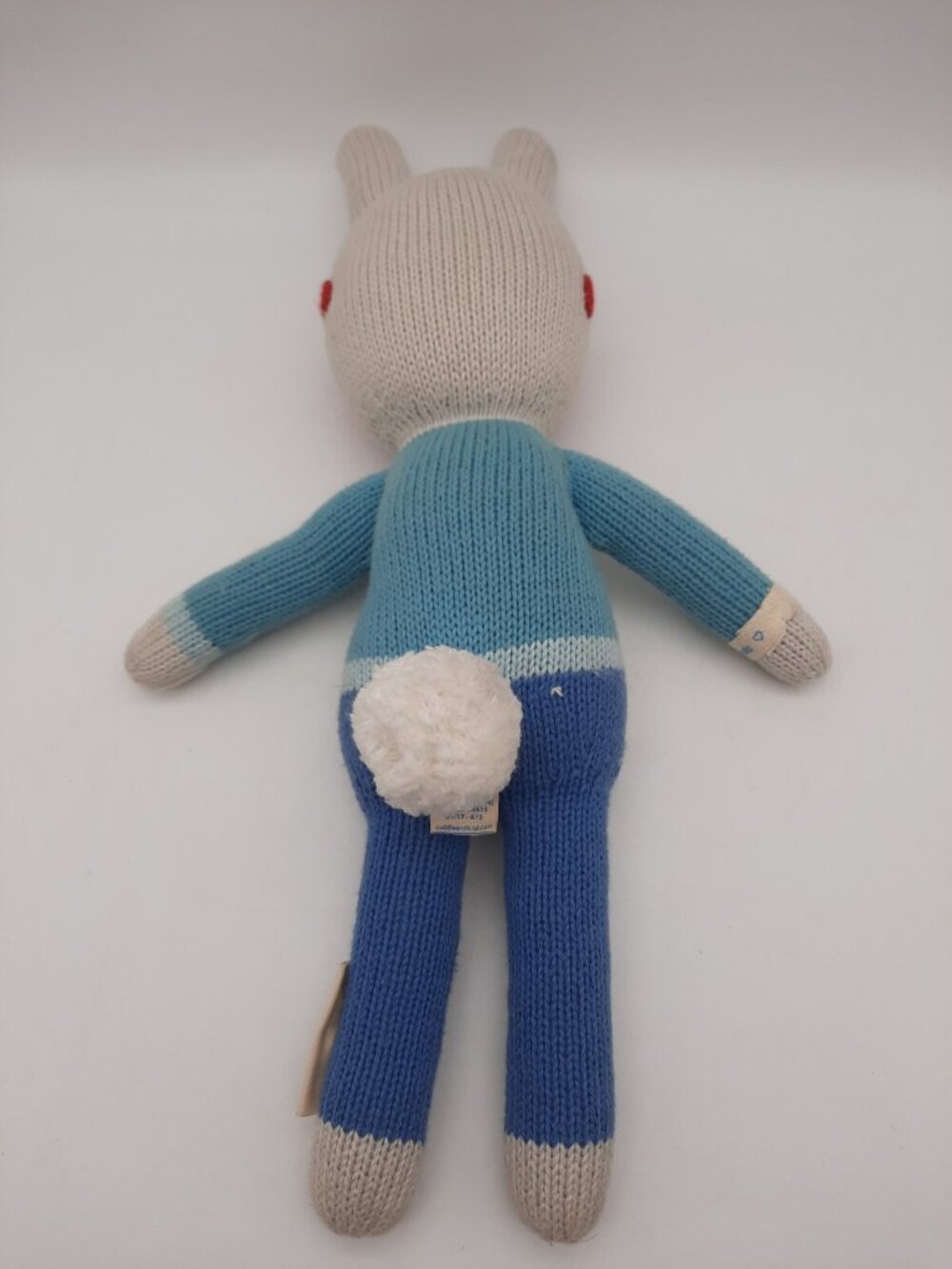 CUDDLE + KIND Approx 16" Benedict the Bunny Crochet Rabbit Plush Made In Peru - Picture 6 of 10